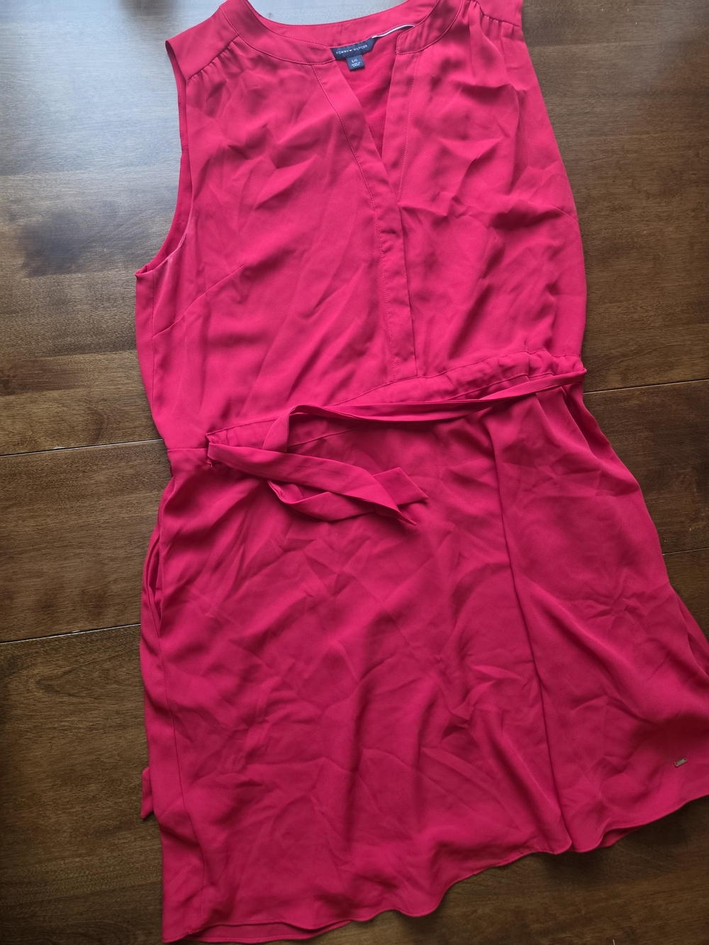 Tommy Hilfiger Red Sleeveless Tie-Waist Dress – Size L